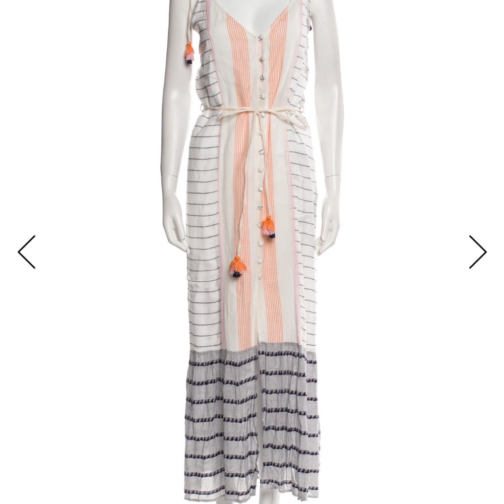 Tularosa Orange and White Striped Maxi Dress